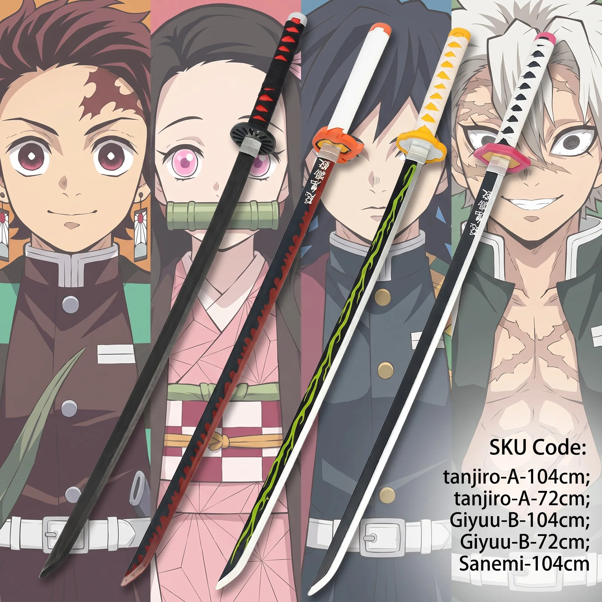 Cosplay Prop Katana - Pedang Anime Demon Slayer Tanjirou Giyuu