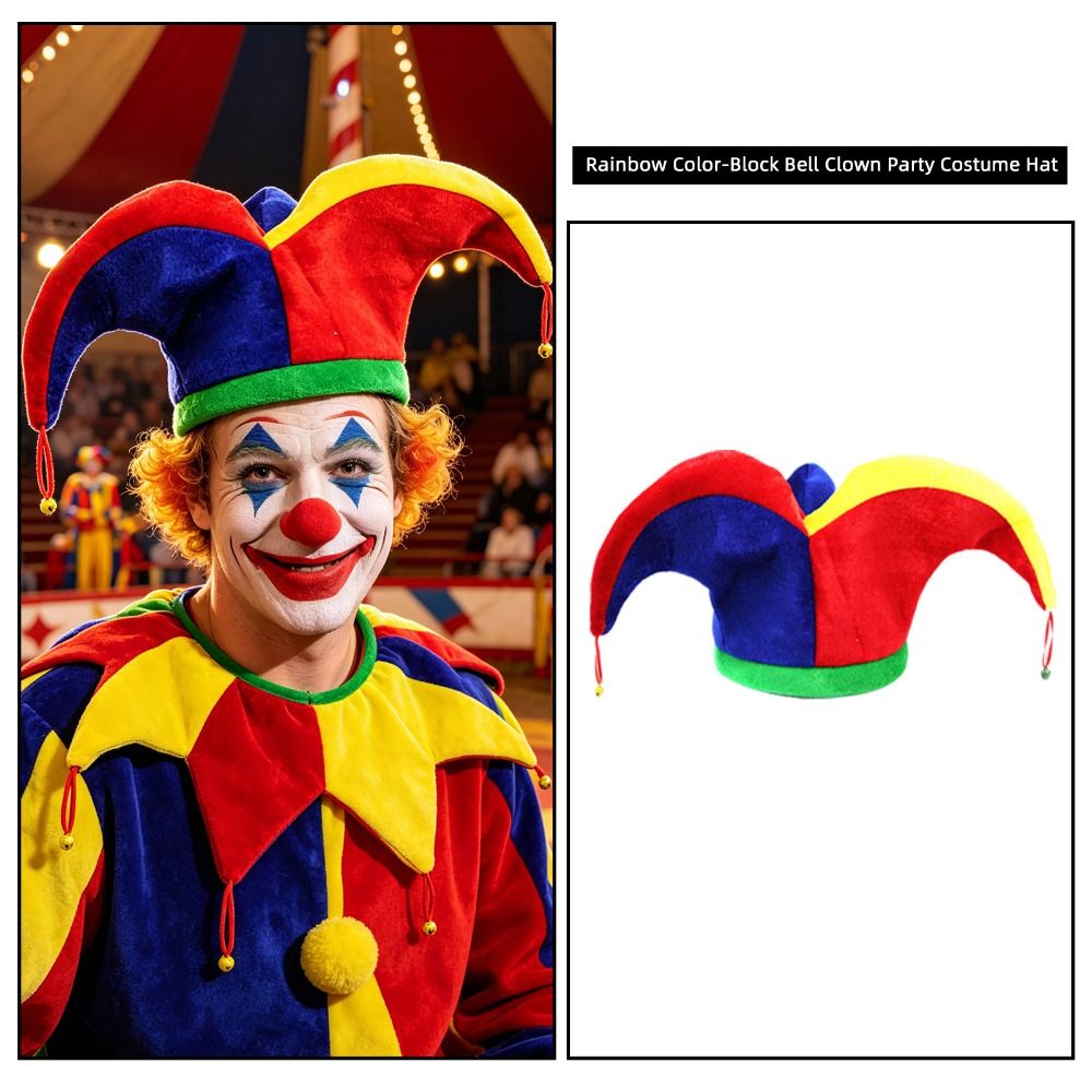 Topi Badut Multiwarna Desain L - Cosplay Prop Pattern ulasan dan harga