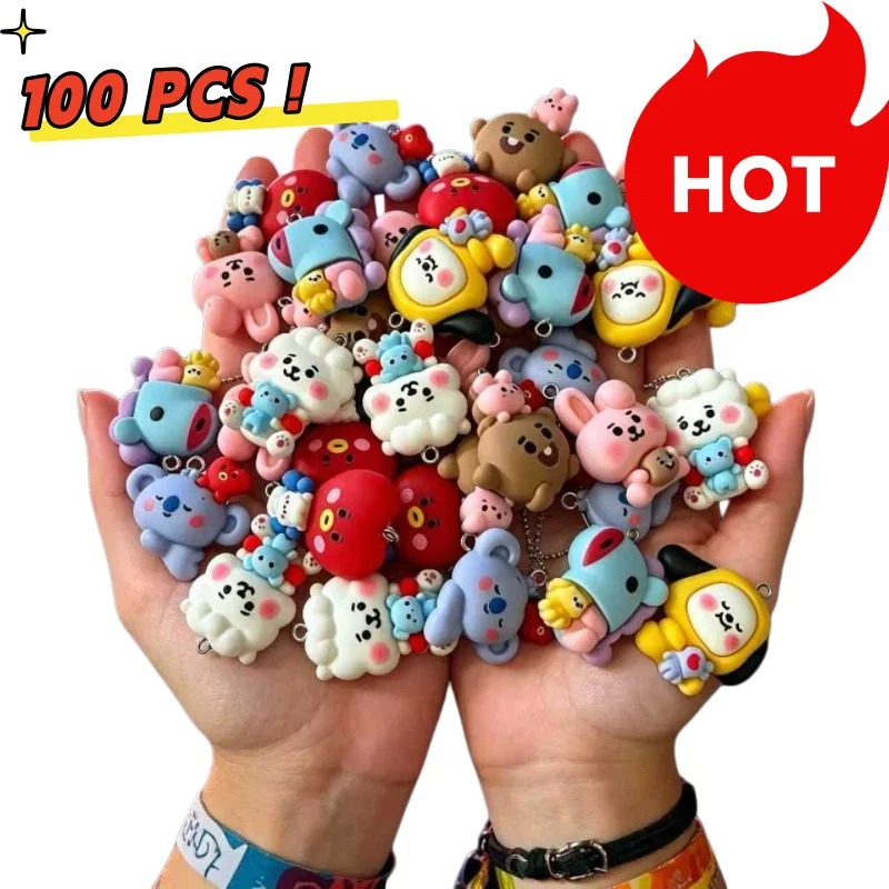7pcs BT21 Resin Kartun Charm A - Cosplay Prop Diy ulasan dan harga